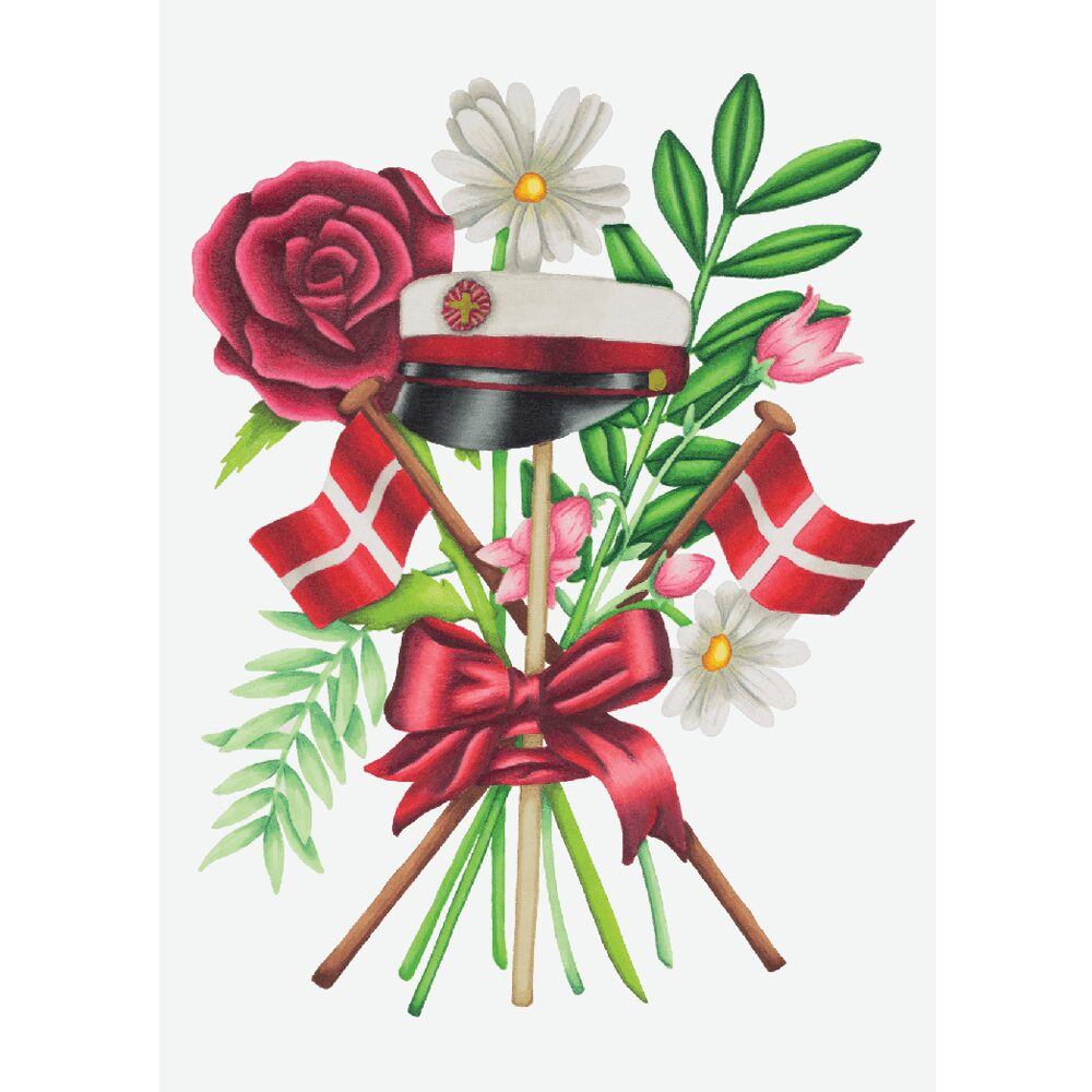 Studenterkort med rød hue